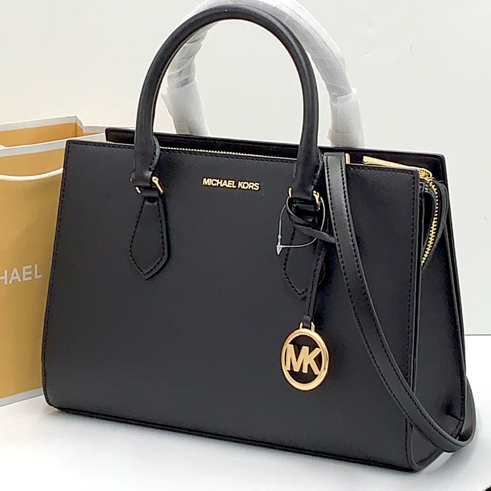 MICHAEL KORS SHEILA MEDIUM
CENTER ZIP SATCHEL CROSSBODY
BLACK COLOR - Picture 2 of 16